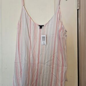 Torrid Ava Multi Stripe Pink and White Striped Linen Cami - NWT